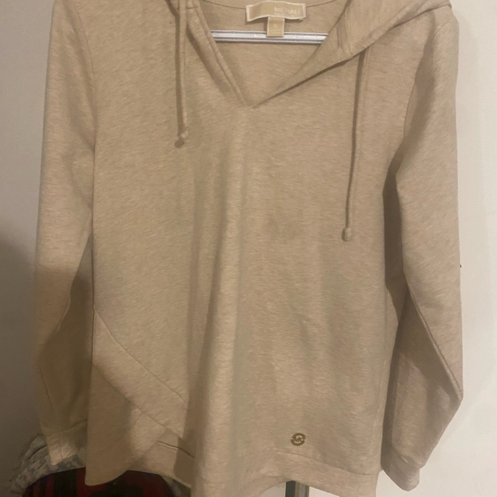 Michael Kors Women's Cream Hoodie Sweatshirt